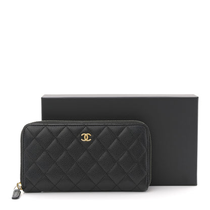Chanel Caviar Quilted Large Gusset Zip Around Wallet Black 8 of 8