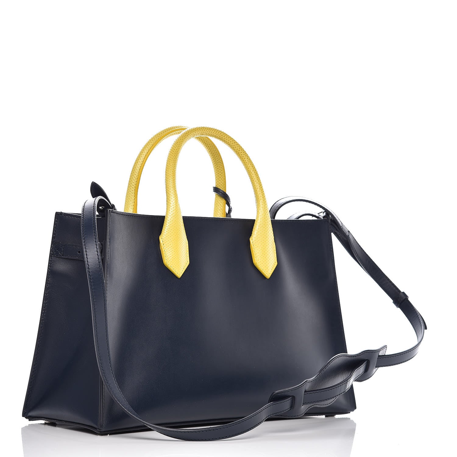 Balenciaga Smooth Calfskin Karung Padlock Work XS Bleu Outremer Jaune Citrus 3 of 9
