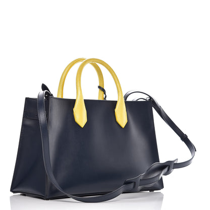Balenciaga Smooth Calfskin Karung Padlock Work XS Bleu Outremer Jaune Citrus 3 of 9