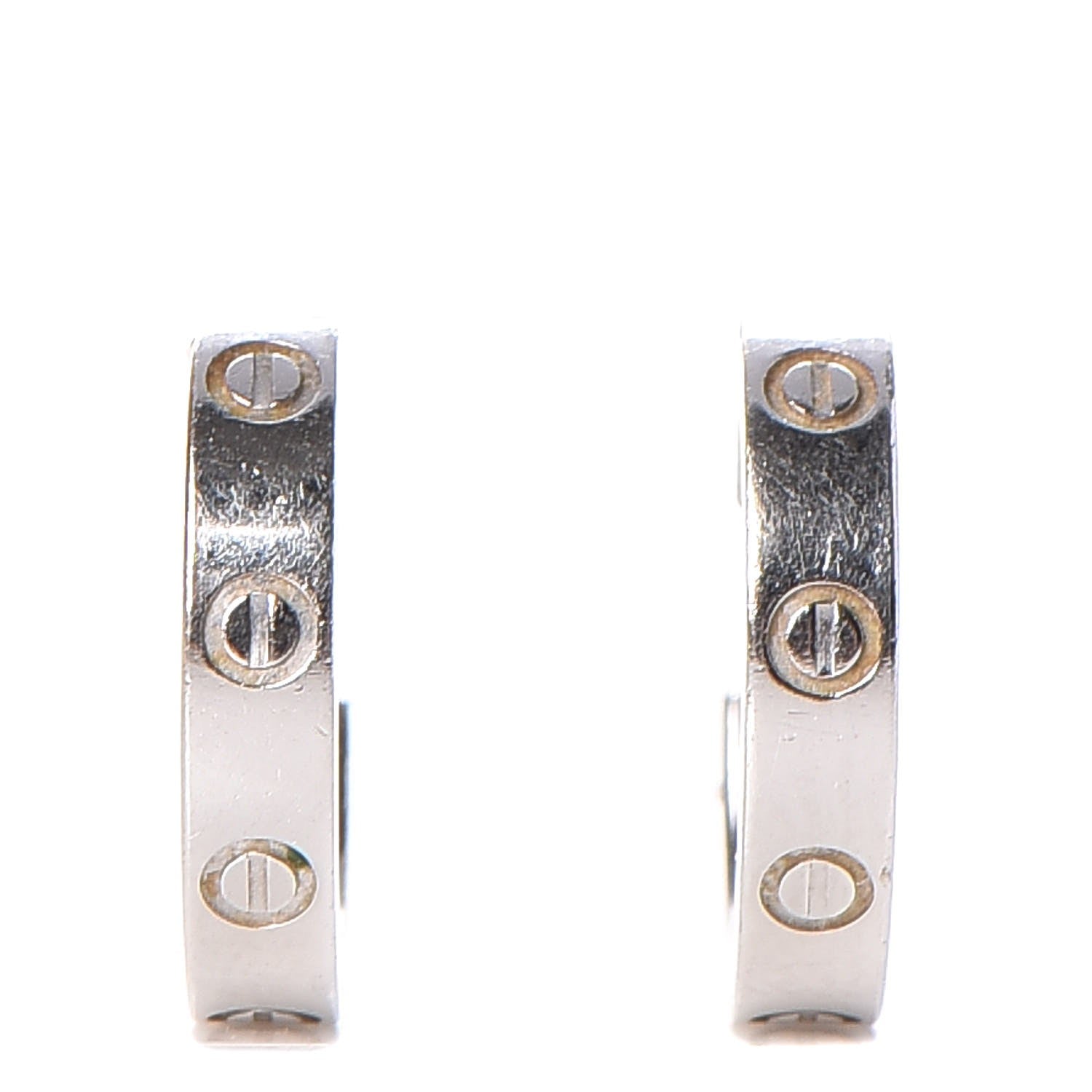 Cartier 18K White Gold Small LOVE Hoop Earrings 1 of 9