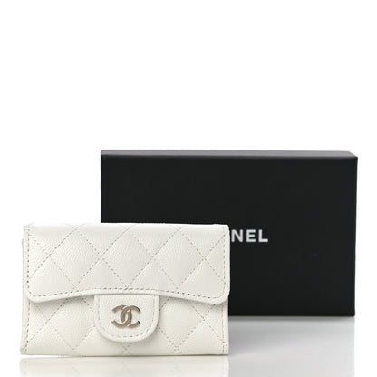 Chanel Caviar Quilted Flap Card Holder Wallet White 12 of 12