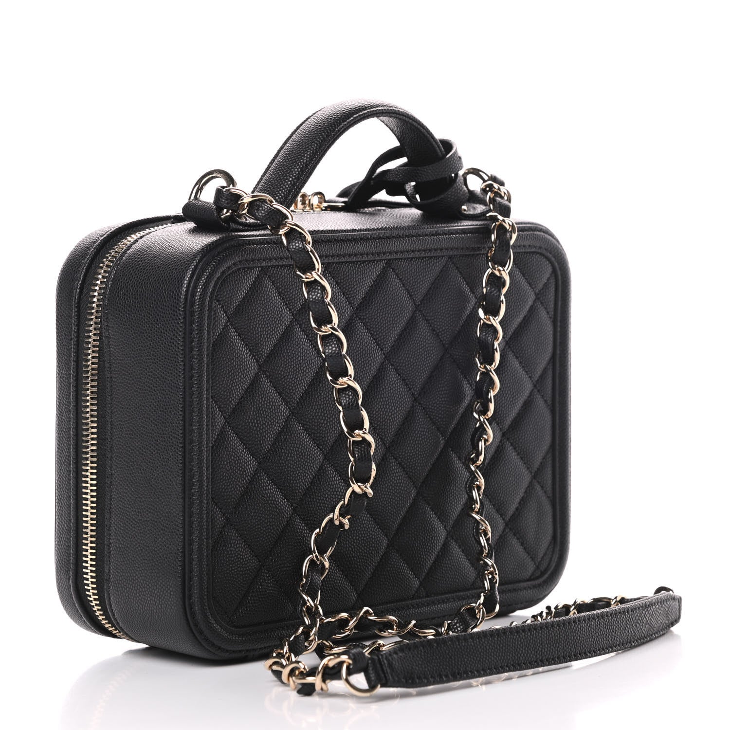Chanel Caviar Quilted Medium CC Filigree Vanity Case Black 3 of 11