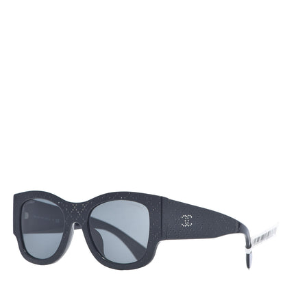 Chanel Acetate Strass Rectangle Sunglasses 5421B Black 1 of 7