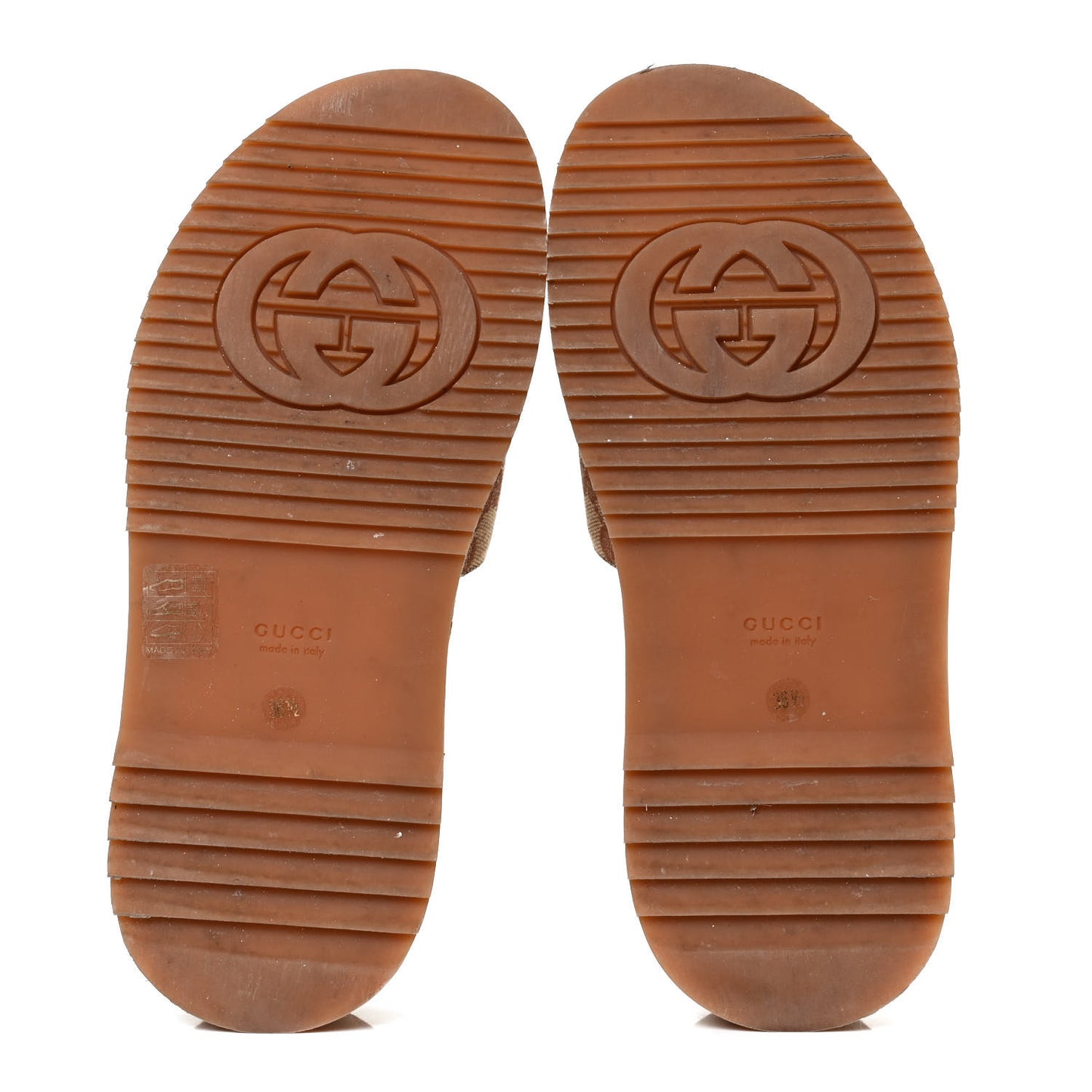 Canvas GG Monogram Angelina Platform Slide Sandals 36.5 Beige Ruggine