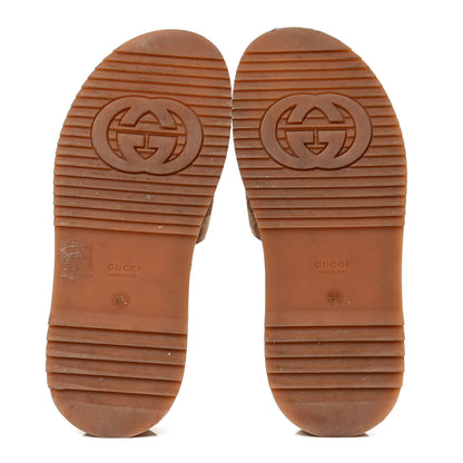 Gucci Canvas GG Monogram Angelina Platform Slide Sandals 36.5 Beige Ruggine 7 of 14