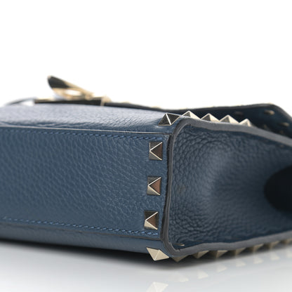 Valentino Garavani Pebbled Calfskin Medium Rockstud Flip Lock Crossbody Bag Peacock 10 of 15