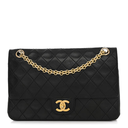 Chanel Lambskin Quilted Medium Double Flap Bijoux Chain Black 1 of 11