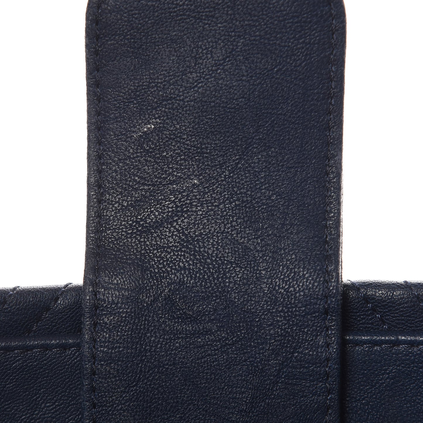 Wrinkled Lambskin Chevron Quilted Surpique Tote Navy Blue