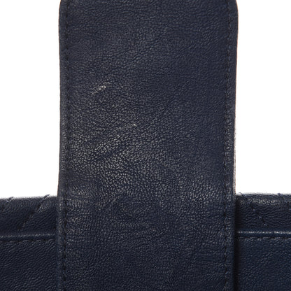 Chanel Wrinkled Lambskin Chevron Quilted Surpique Tote Navy Blue 13 of 13