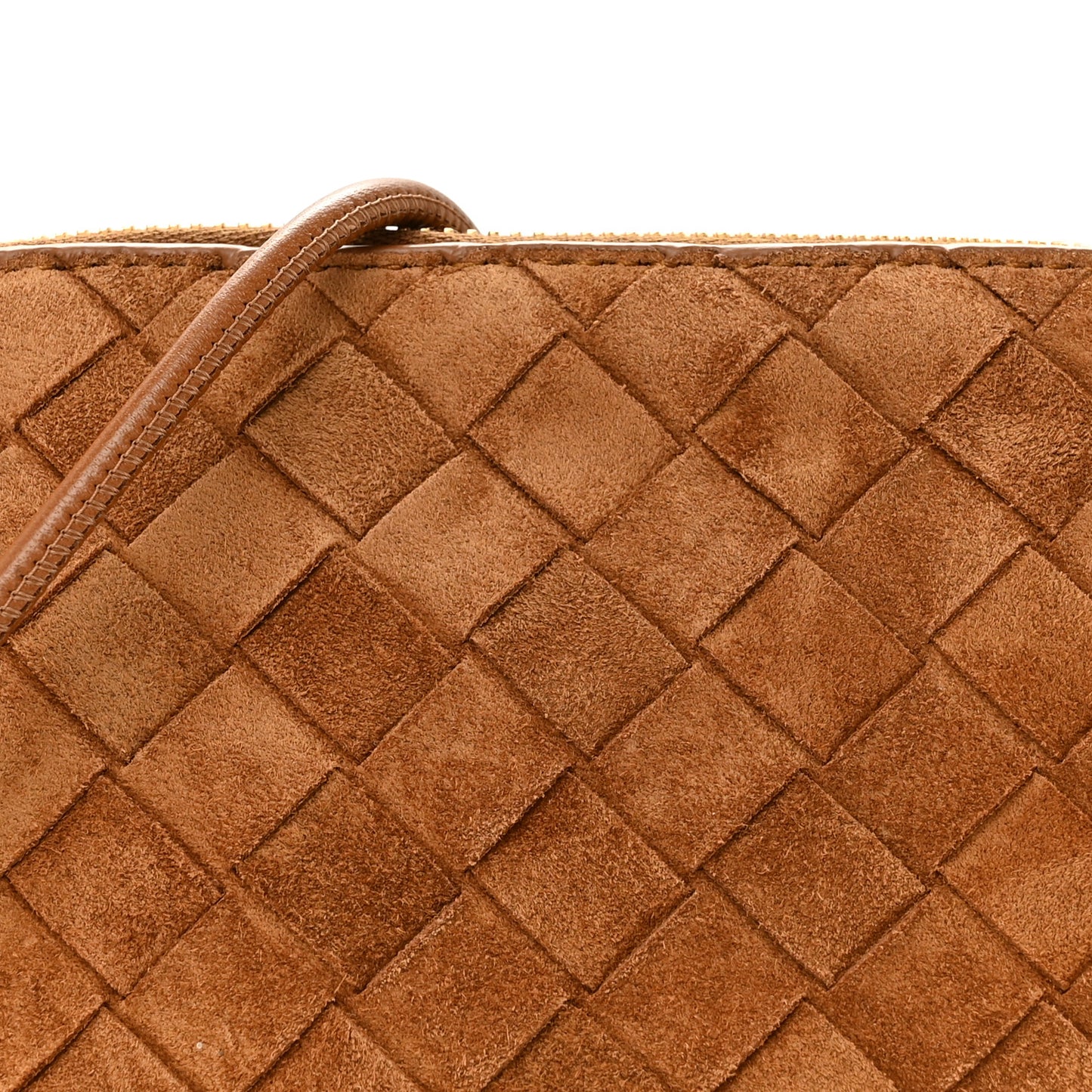 Suede Intrecciato Concert Pouch Amber
