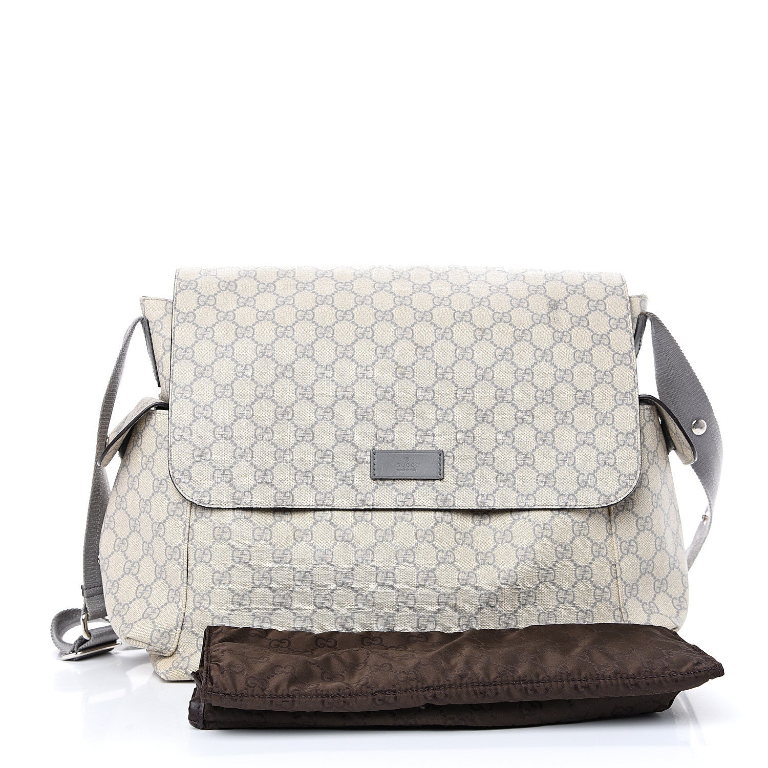 Gucci GG Plus Monogram Messenger Diaper Bag Ecru Grigio 2 of 13