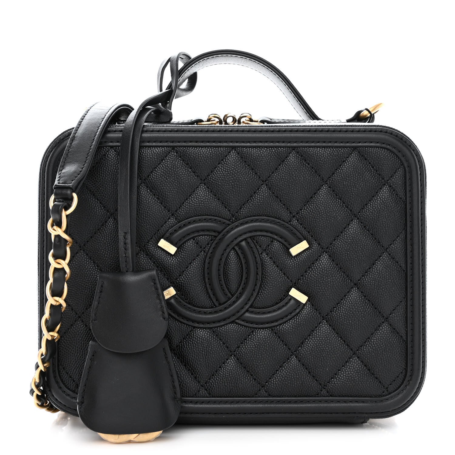 Chanel Caviar Quilted Medium CC Filigree Vanity Case Black 1 of 11