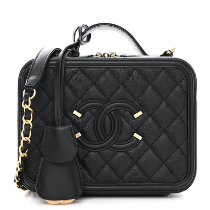 Chanel Caviar Quilted Medium CC Filigree Vanity Case Black 1 of 11