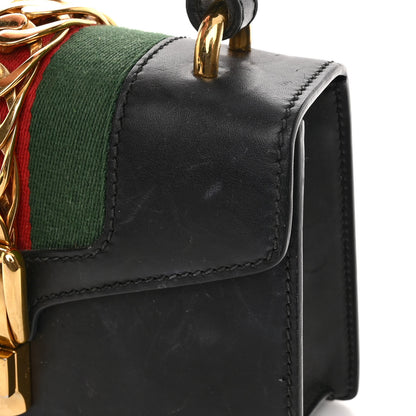 Gucci Calfskin Mini Sylvie Top Handle Bag Black 12 of 13