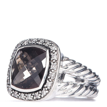 David Yurman Sterling Silver Smoky Quartz Diamond 11mm Moonlight Ice Albion Ring 52/6 3 of 6