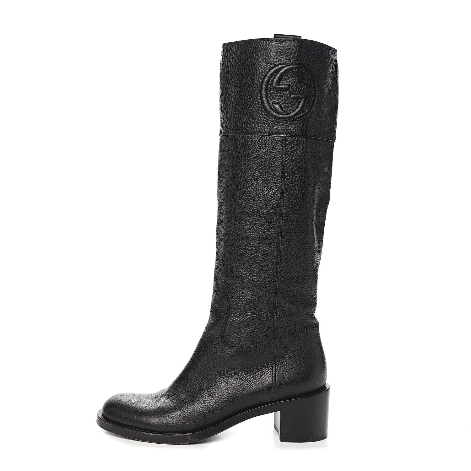 Gucci Calfskin Interlocking G Boots 40.5 Black 1 of 10