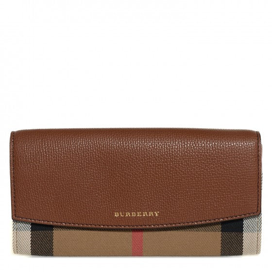 Calfskin House Check Continental Wallet