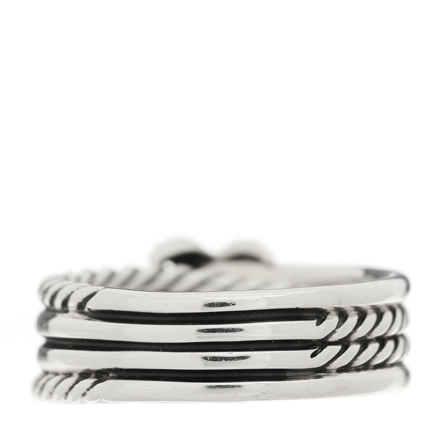 David Yurman Sterling Silver Diamond X Crossover Ring 56 7.5 3 of 4