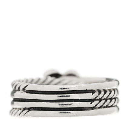 David Yurman Sterling Silver Diamond X Crossover Ring 56 7.5 3 of 4