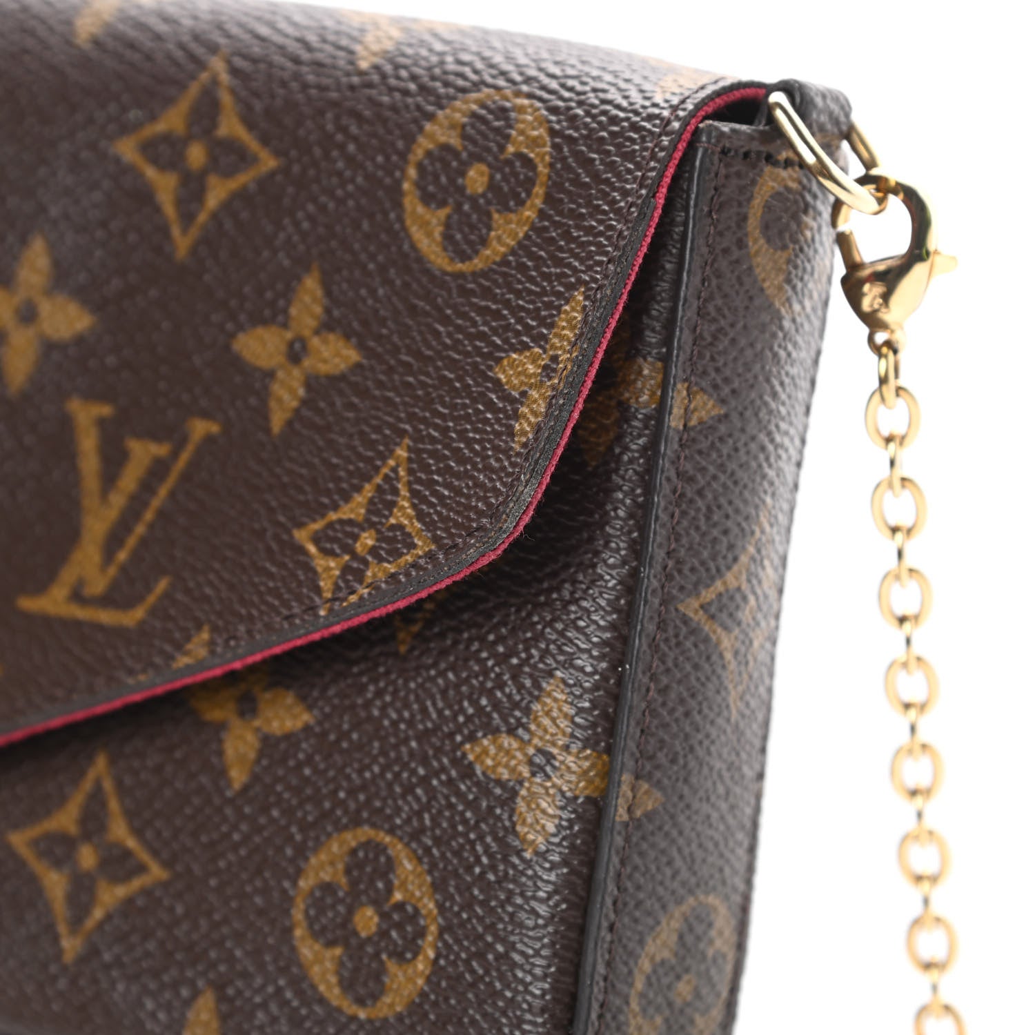 Louis Vuitton Monogram Pochette Felicie Chain Wallet Fuchsia 14 of 16