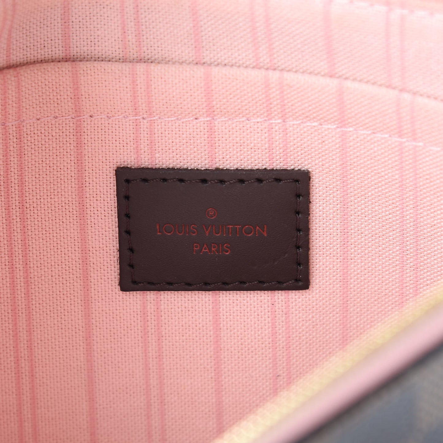 Damier Ebene Neverfull MM GM Pochette Rose Ballerine