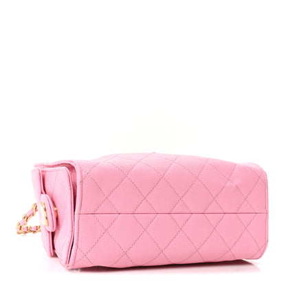 Chanel Caviar Quilted Mini Chanel 25 Handbag Pink 4 of 10