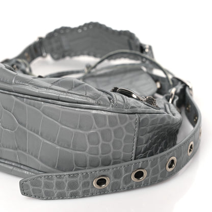 Balenciaga Extra Supple Calfskin Crocodile Embossed XS Le Cagole Shoulder Bag Balenciaga Grey 9 of 9