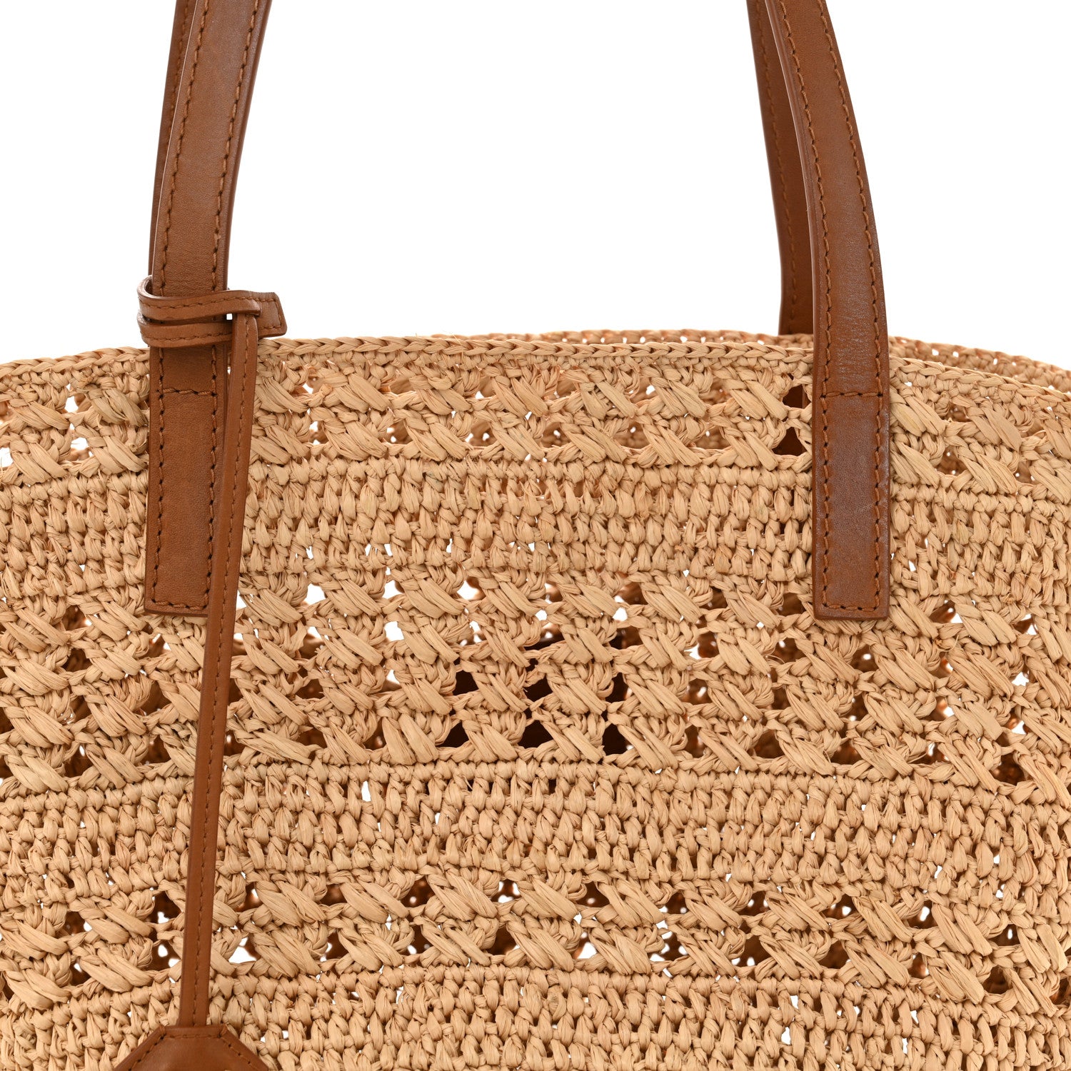 Saint Laurent Raffia Calfskin Small Panier Tote Naturel 8 of 12