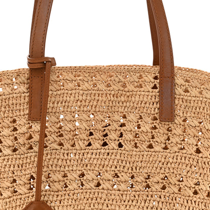 Saint Laurent Raffia Calfskin Small Panier Tote Naturel 8 of 12