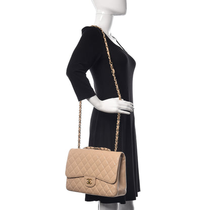 Chanel Caviar Quilted Jumbo Single Flap Beige Clair 3 of 14