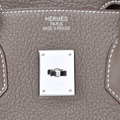 Hermes Taurillon Clemence Birkin 35 Etoupe 14 of 30