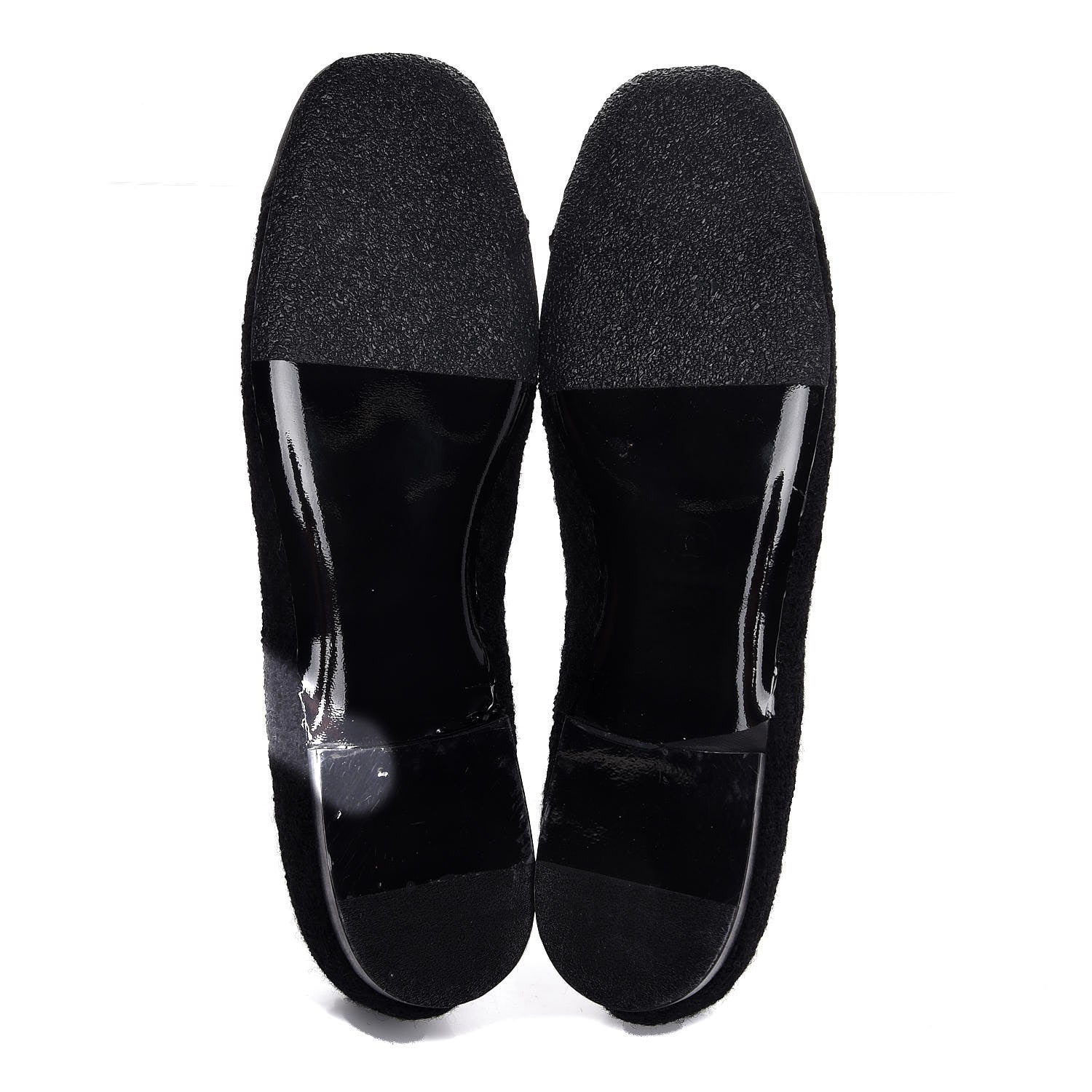 Chanel Tweed Grosgrain Chained Cap Toe Ballerina Flats 40 Black 7 of 11