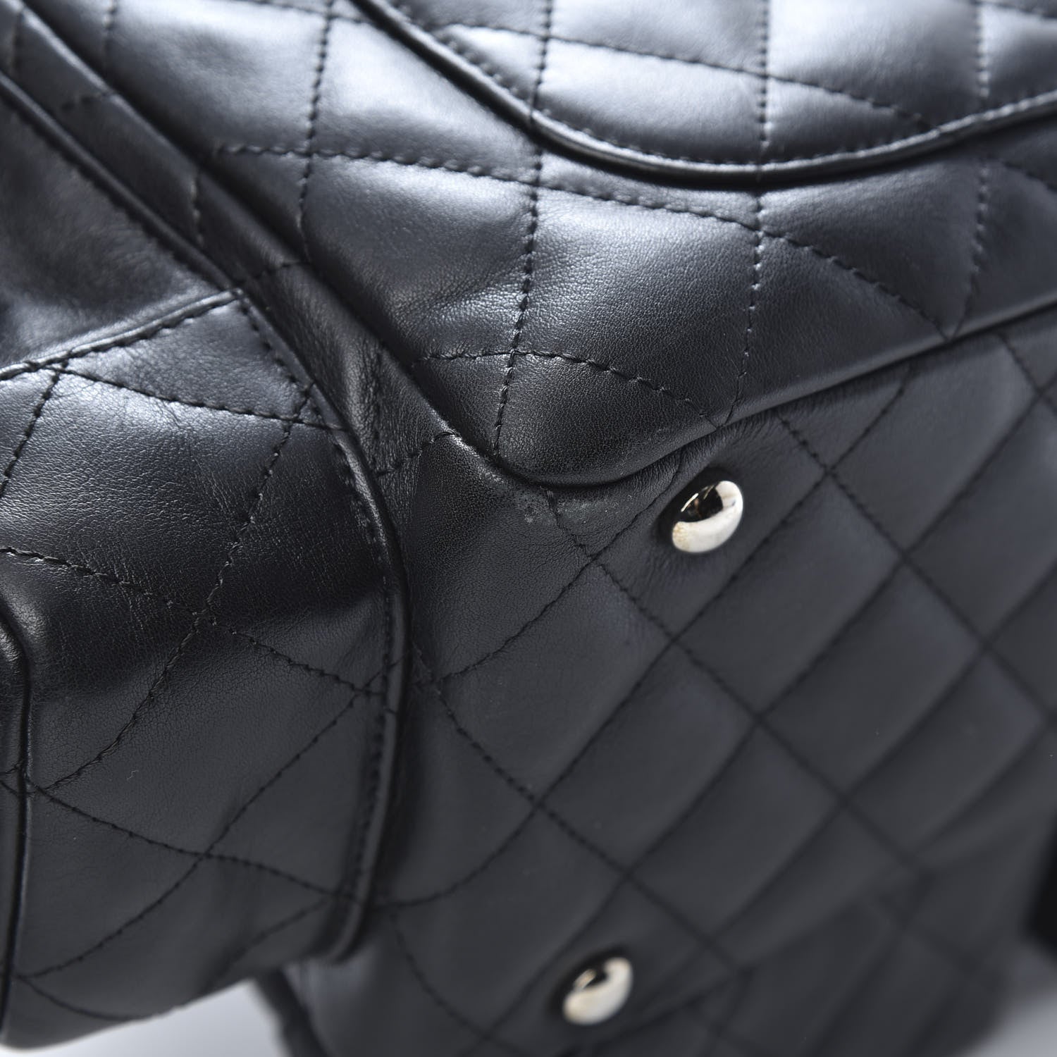 Chanel Calfskin Quilted Small Cambon Multipocket Reporter Black White 12 of 13