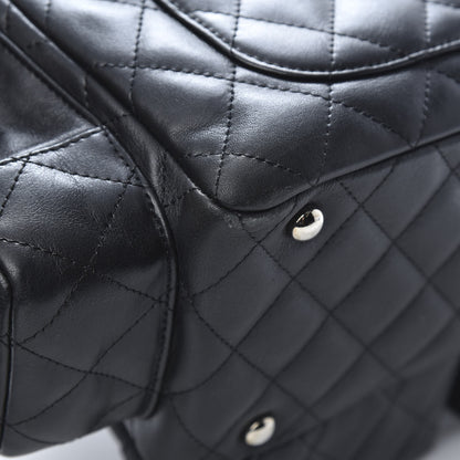 Chanel Calfskin Quilted Small Cambon Multipocket Reporter Black White 12 of 13