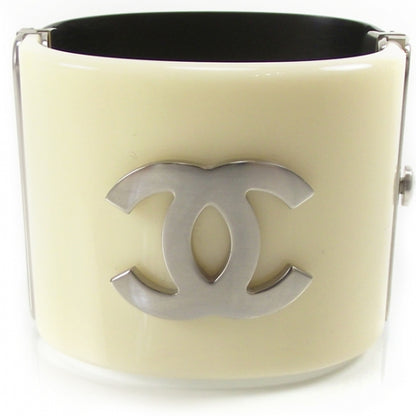 Chanel Cream Black Ceramic CC Cuff NIB 1 of 5