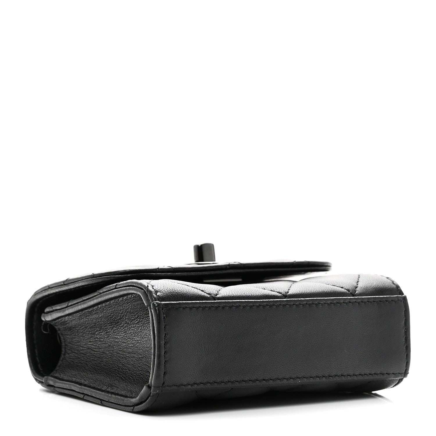 Chanel Lambskin Quilted Mini Trendy CC Clutch With Chain So Black 4 of 11
