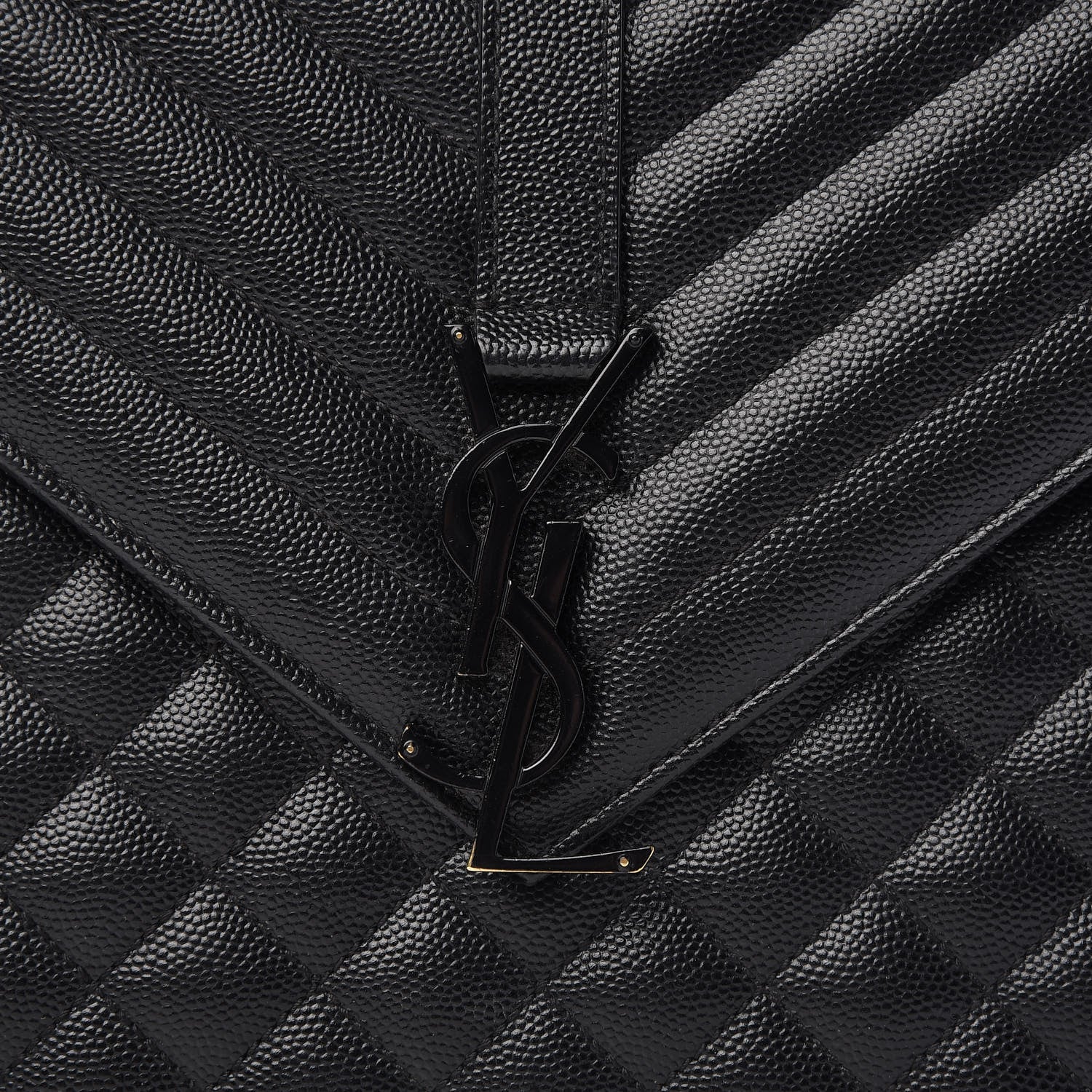 Saint Laurent Grain De Poudre Large Tri-Quilt Monogram Satchel Black 8 of 15