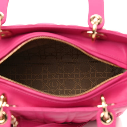 Christian Dior Lambskin Cannage Medium Lady Dior Fuchsia 5 of 8
