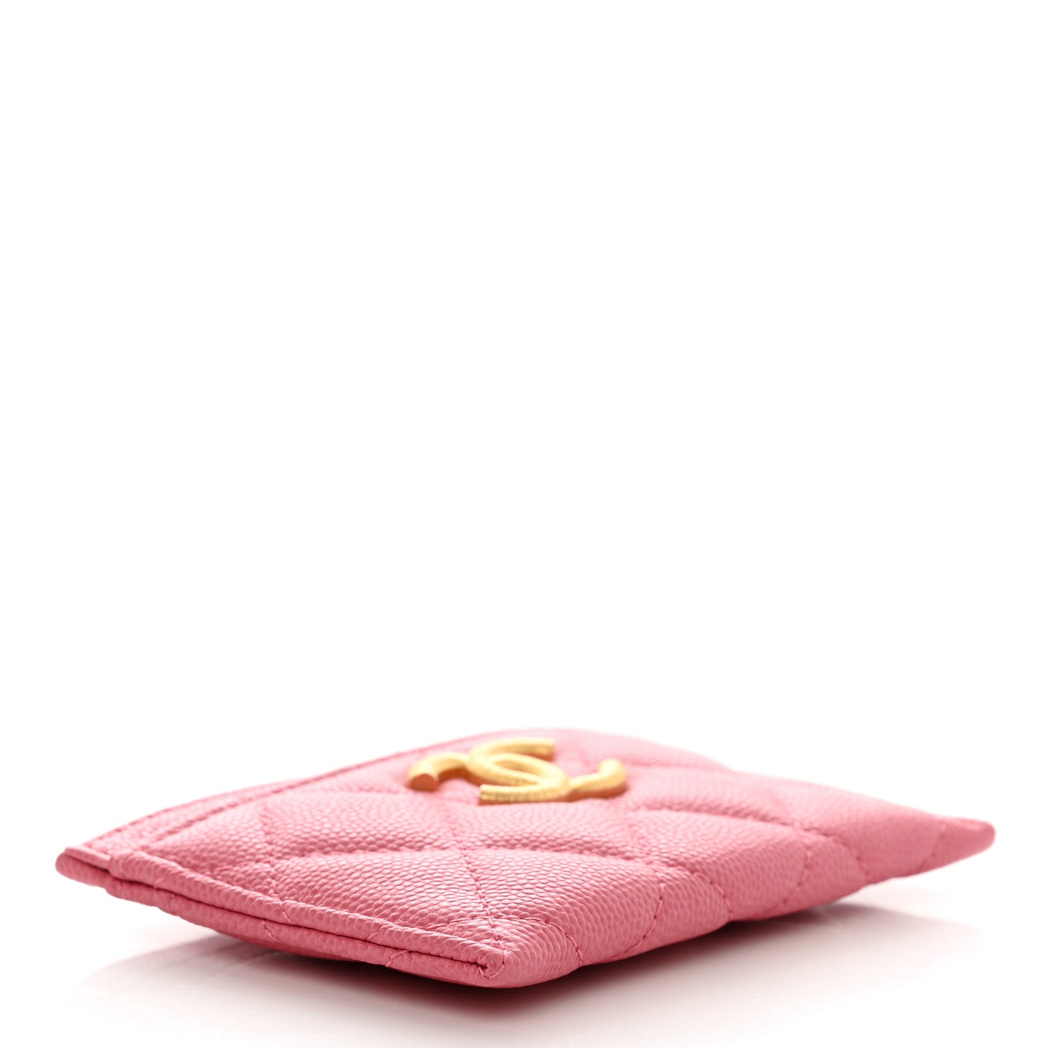 Chanel Caviar Quilted Textured CC Card Holder Pink 4 of 9