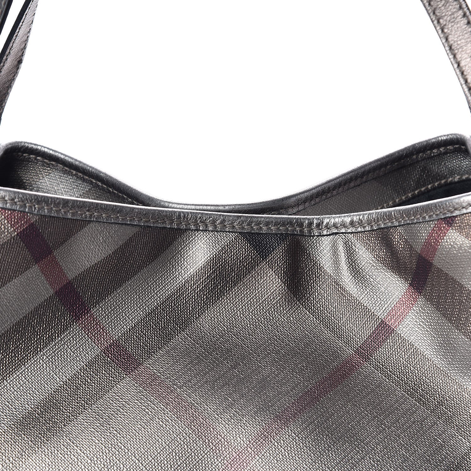 Burberry Metallic Nova Check Small Canterbury Tote Silver 10 of 14