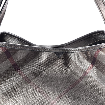 Burberry Metallic Nova Check Small Canterbury Tote Silver 10 of 14