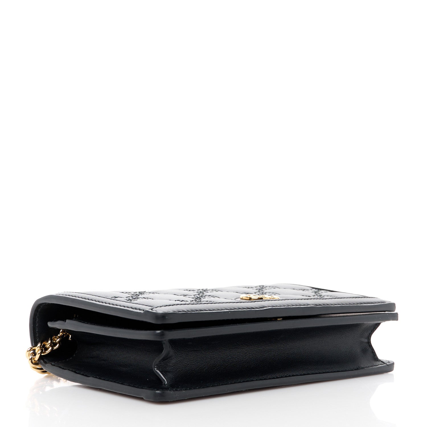 Gucci Calfskin GG Matelasse Chain Wallet Black 4 of 10