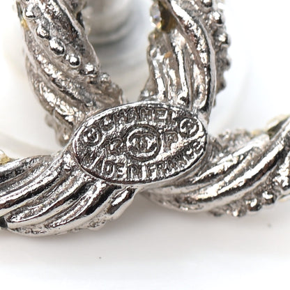 Chanel Crystal CC Twisted Earrings Silver 4 of 4