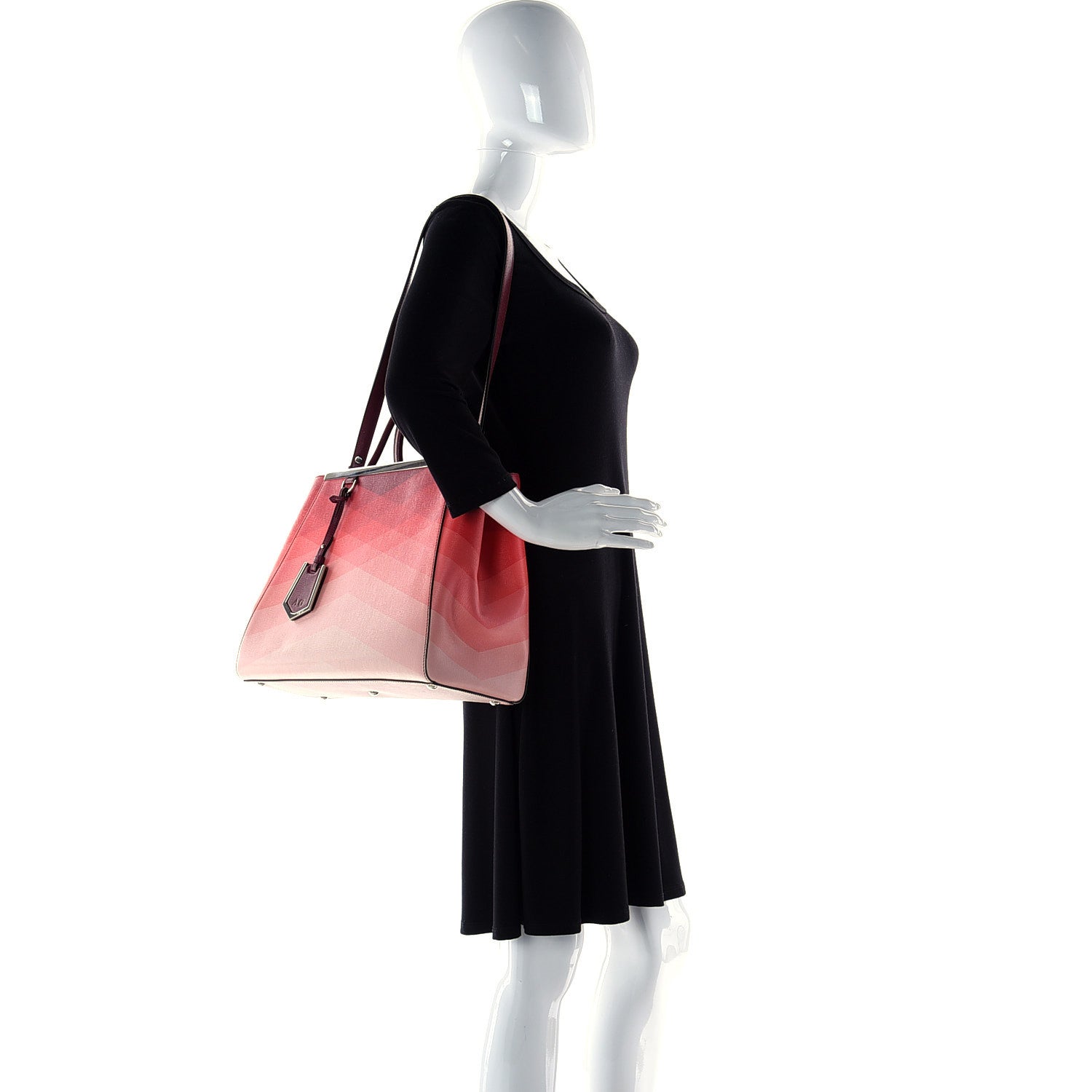 Fendi Vitello Elite Geometric Degrade Regular 2Jours Tote 6 of 15