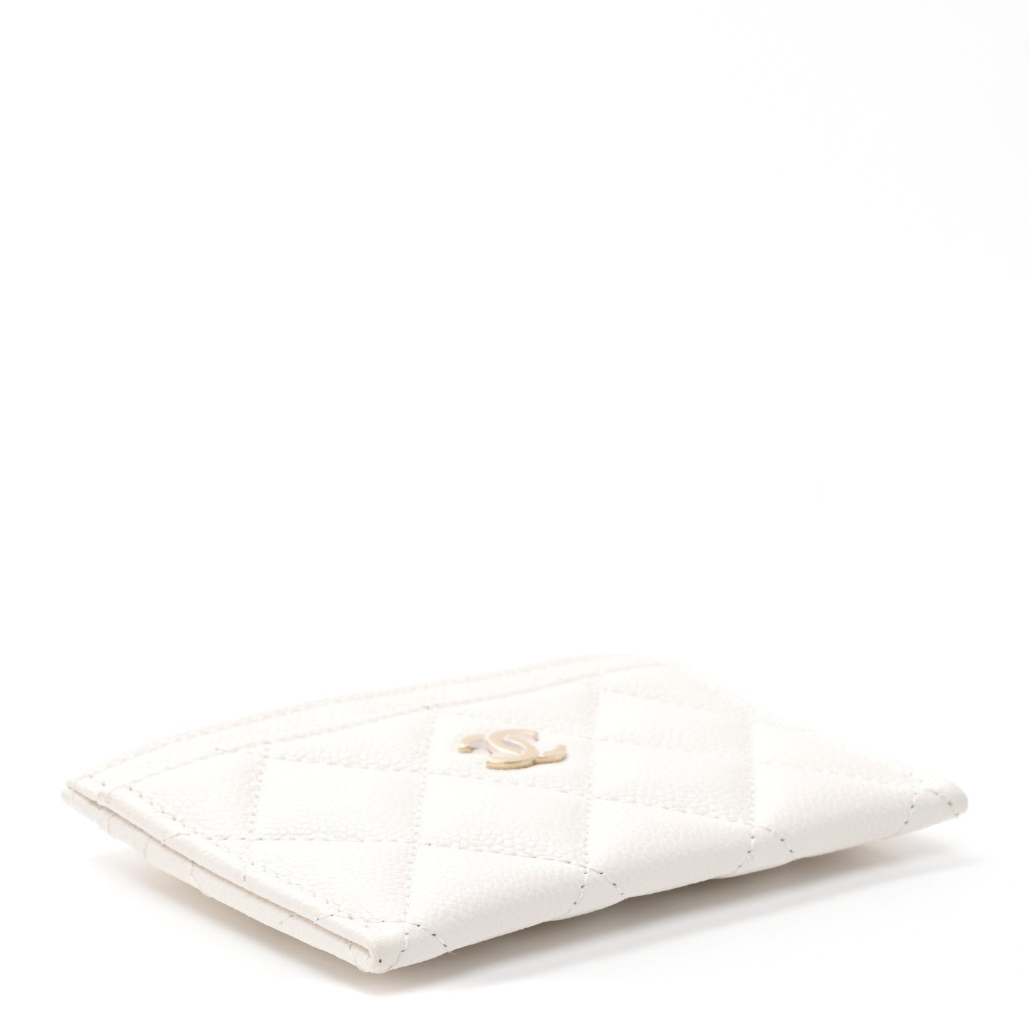 Chanel Caviar Quilted Card Holder White 4 of 10