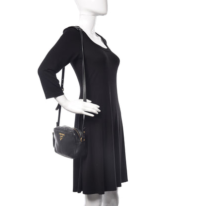 Prada Vitello Daino Camera Crossbody Black 2 of 9