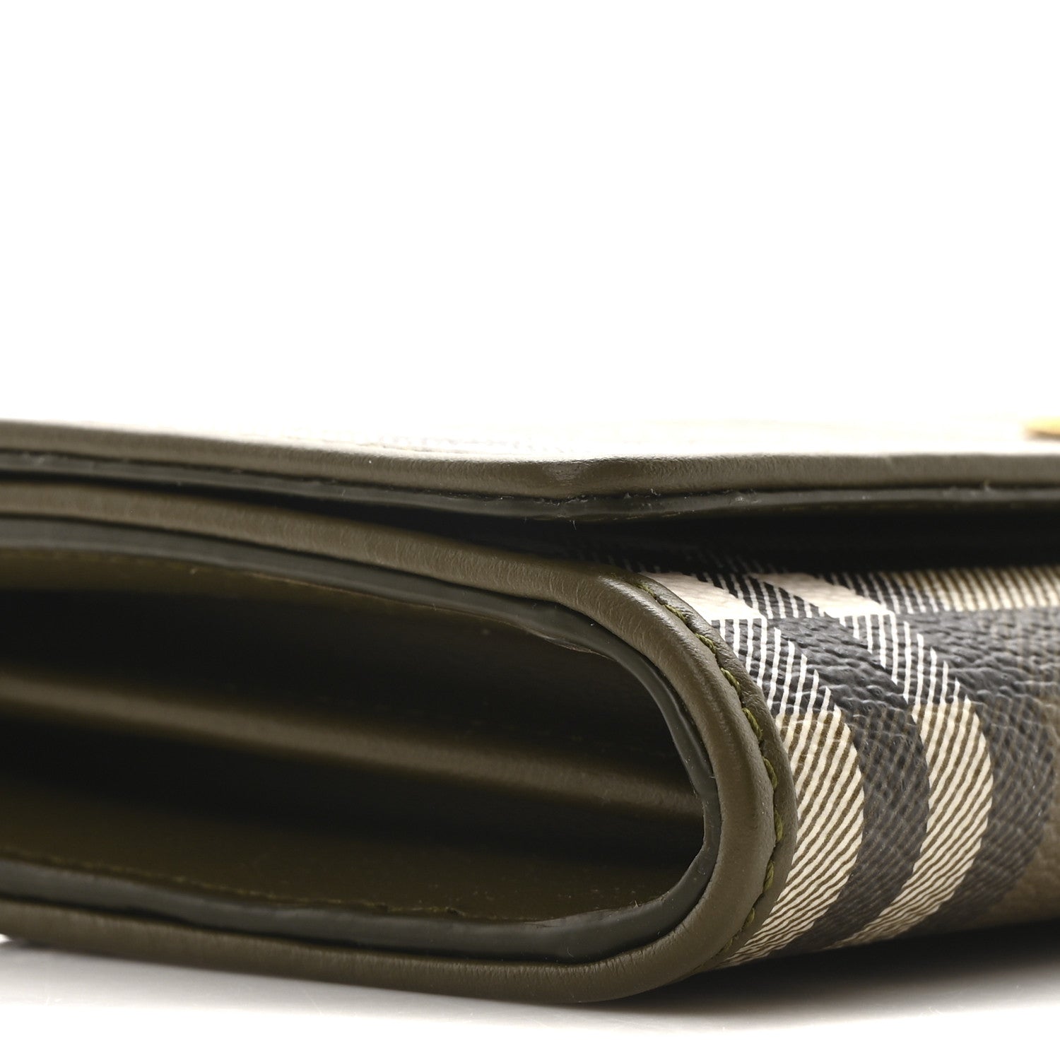 Burberry Halton Vintage Check Continental Wallet Olive Green 8 of 9