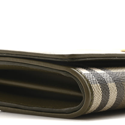 Burberry Halton Vintage Check Continental Wallet Olive Green 8 of 9