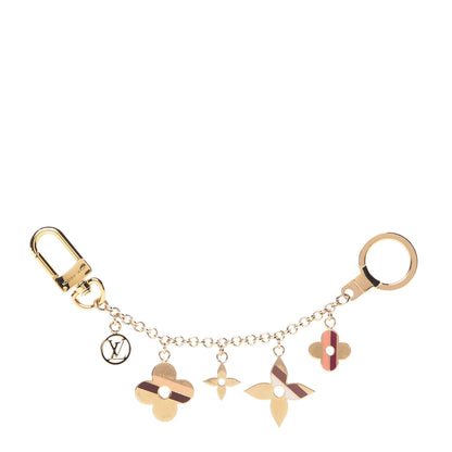 Louis Vuitton Stripes Flowers Bag Charm Key Holder 1 of 6
