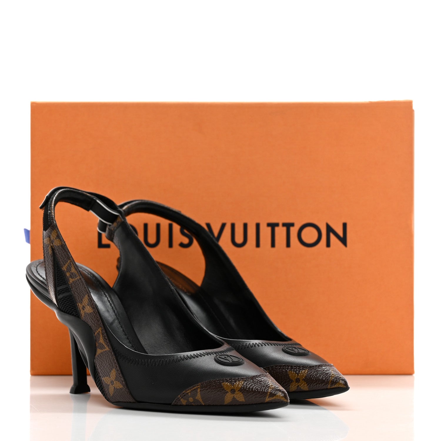 Louis Vuitton Patent Monogram Archlight Slingback Pumps 38 Black 12 of 12